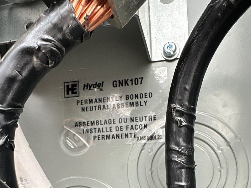 Close-up of electrical service equipment detail